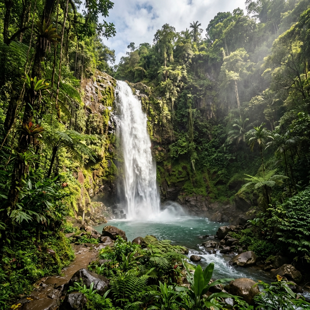 Tropical Jungle Waterfall