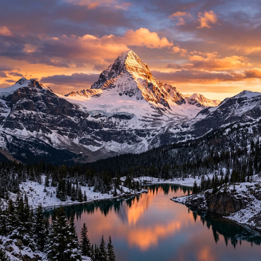 Snow-capped Mountain Peak